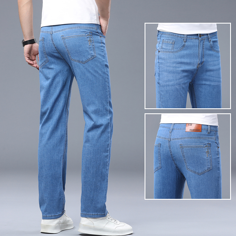 남성용 아이스 실크 얇은 데님 청바지 블루 스트레이트  - Levis Jeans 501 리뷰 및 가격