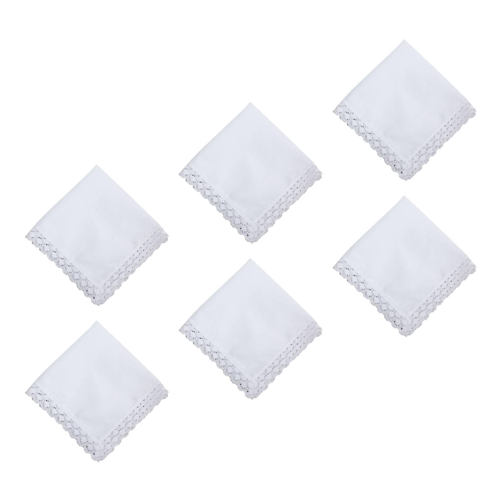 6x 순백색 레이스 손수건 공예용 웨딩 손수건 수제 웨 - Handkerchief Cotton Men 리뷰 및 가격