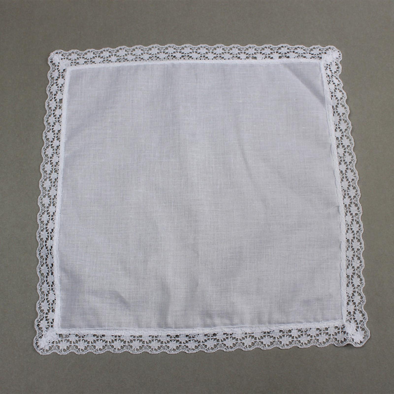 6x 순백색 레이스 손수건 공예용 웨딩 손수건 수제 웨 - Handkerchief Cotton Men 리뷰 및 가격