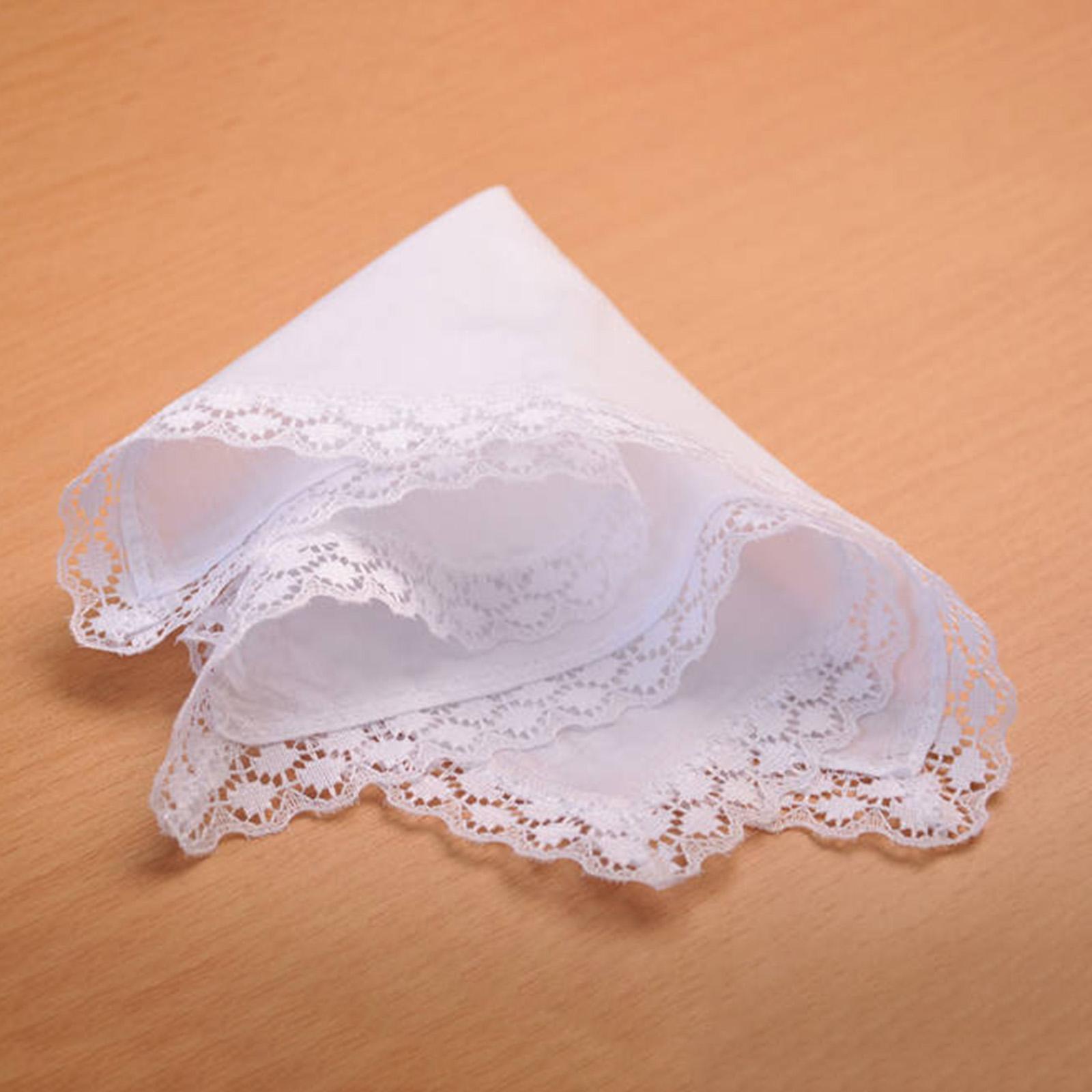6x 순백색 레이스 손수건 공예용 웨딩 손수건 수제 웨 - Handkerchief Cotton Men 리뷰 및 가격