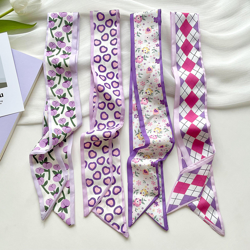 새로운 고급 슬림 숏 여성용 실크 스카프 헤어 스트랩  - Silk Neck Scarf 리뷰 및 가격