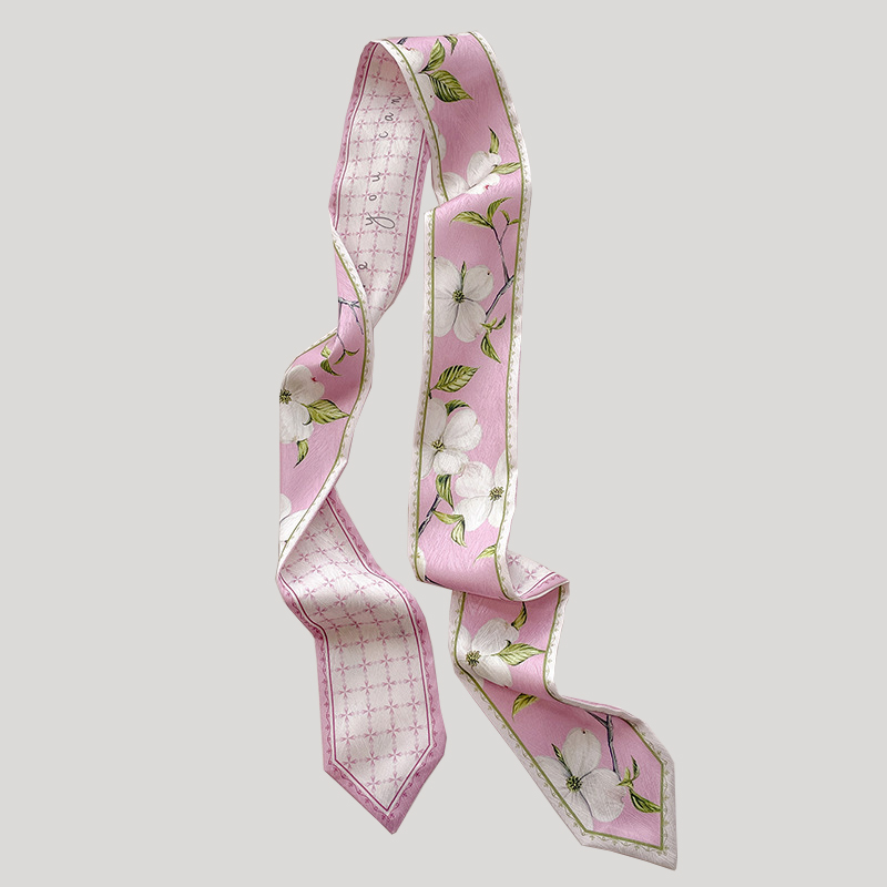한국산 실크 새틴 롱 스카프 여성용 깔끔한 더블 플라워 - Silk Neck Scarf 리뷰 및 가격